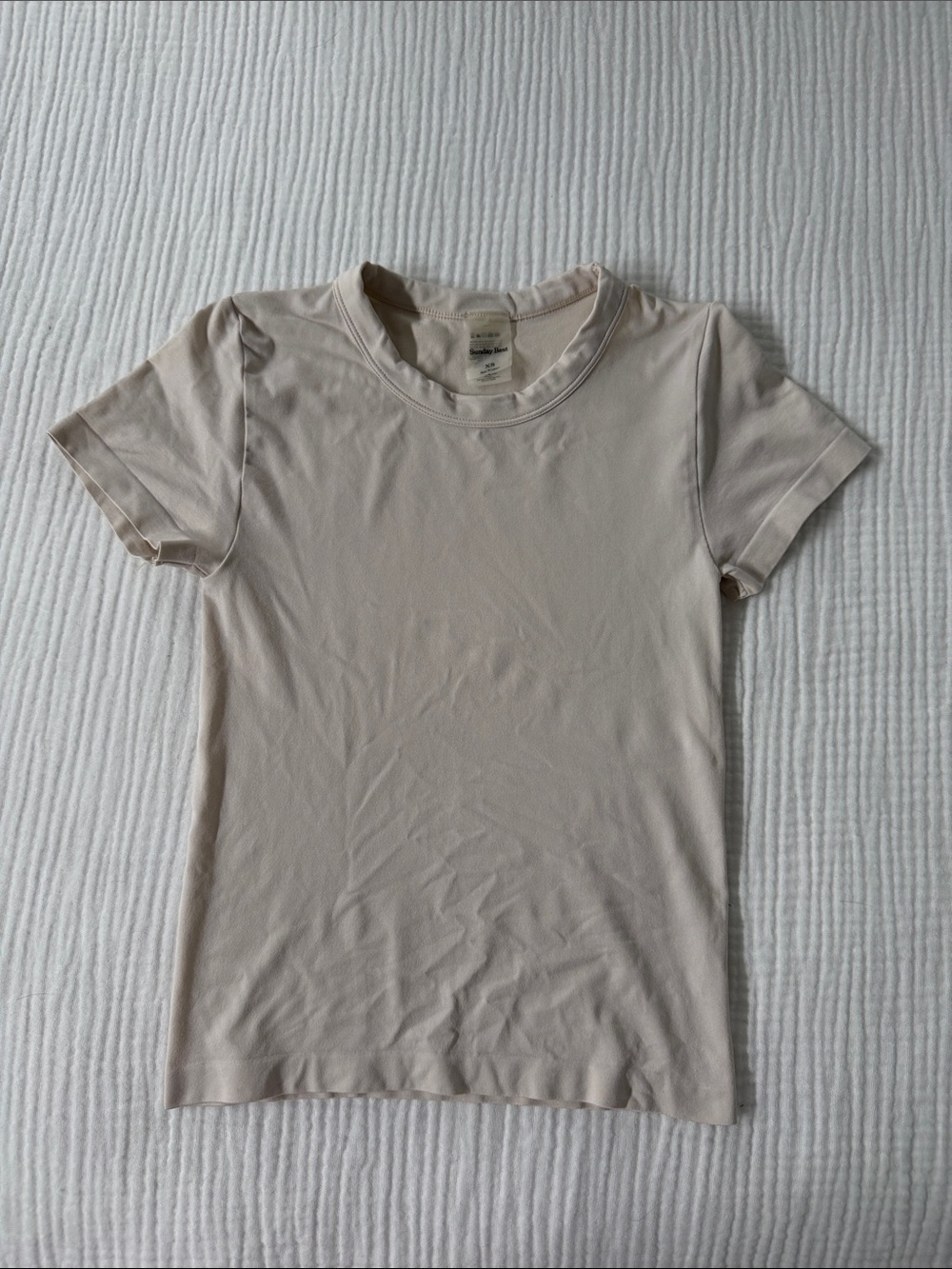 Sunday Best Short Sleeve Crew Tee in Light Cream